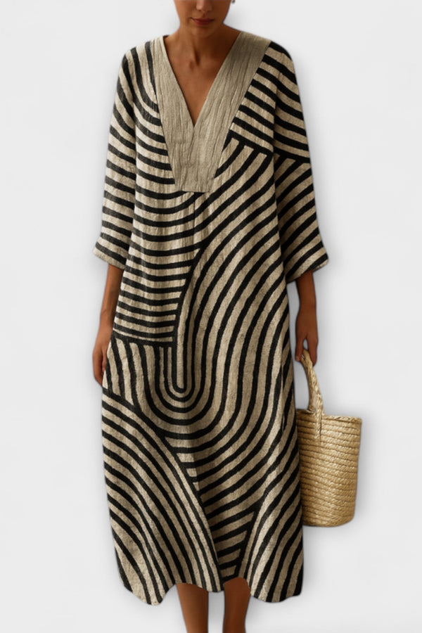 Grace - Maxi Jurk met Geometrisch Ontwerp
