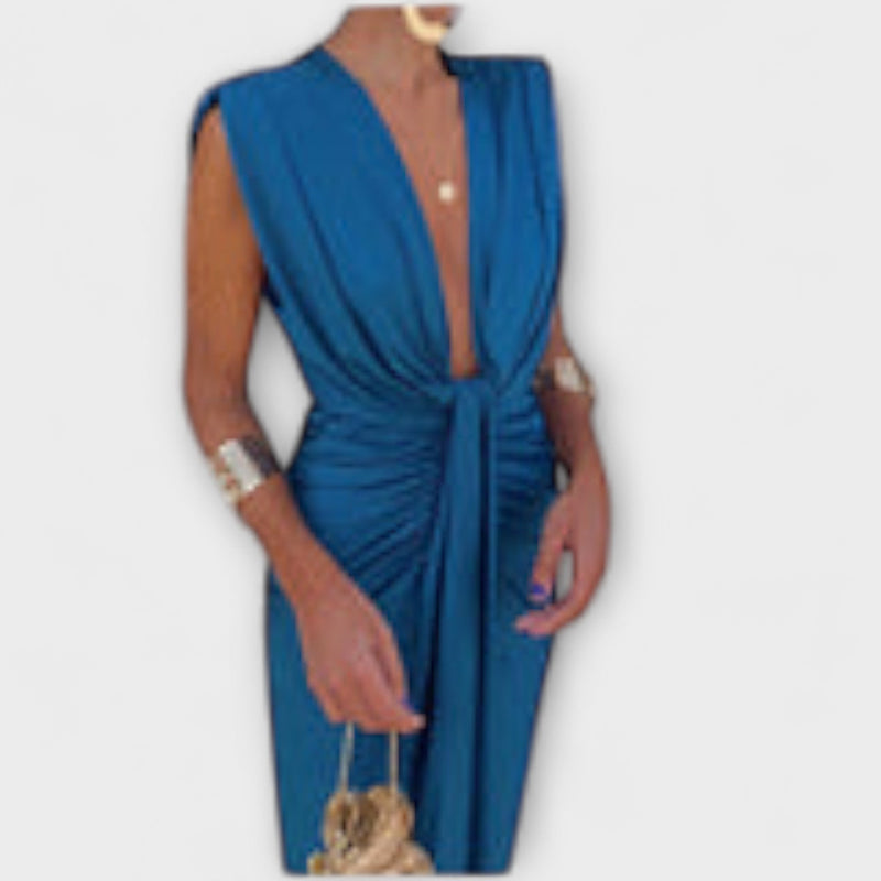 Leonora - Elegante Diepe V-Hals Jurk