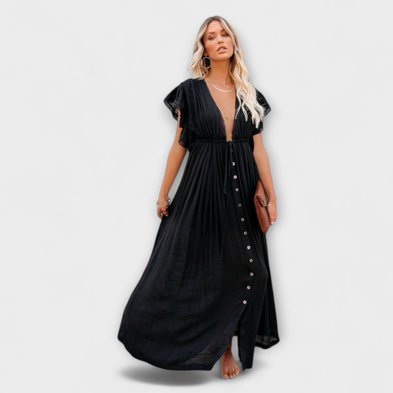 Audra - Bohemian V-Hals Kimono Strandcover-Up Jurk