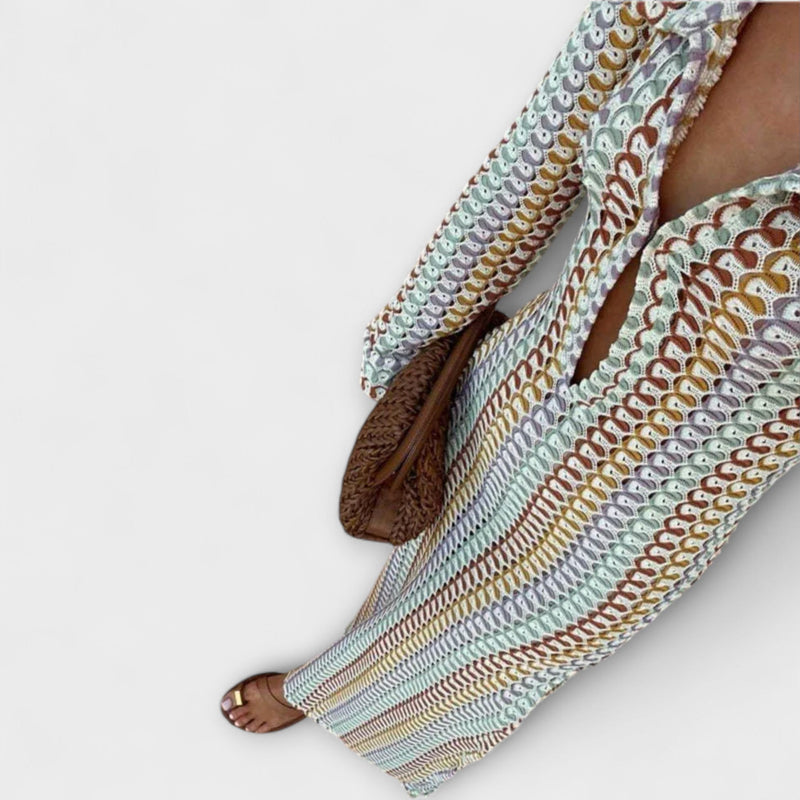 Elina – Maxi Jurk met V-Hals en Vakantie Flair
