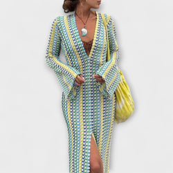 Elina – Maxi-jurk met V-hals en vakantiesfeer