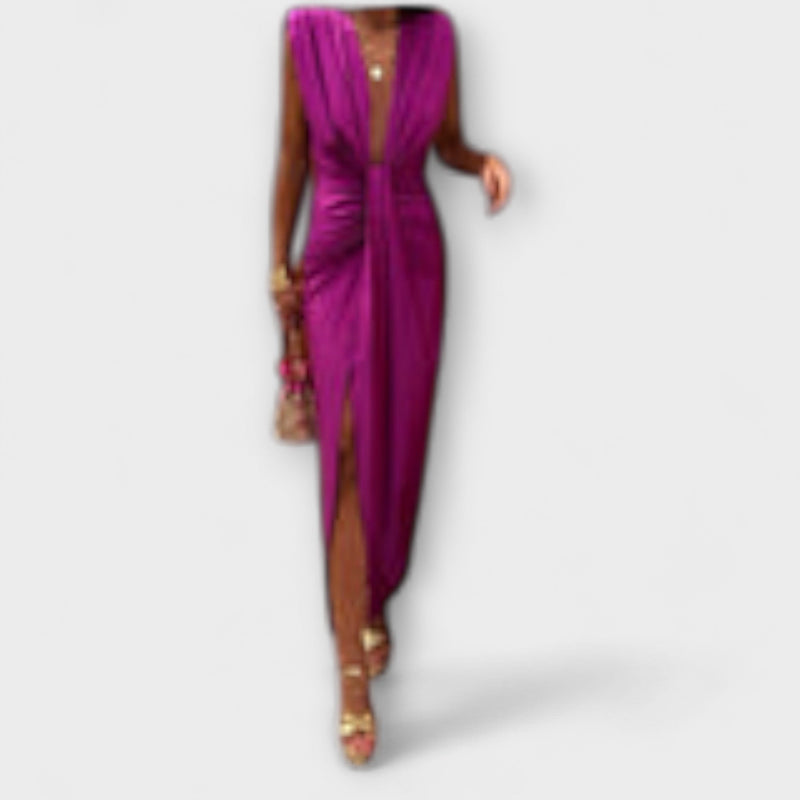 Leonora - Elegante Diepe V-Hals Jurk