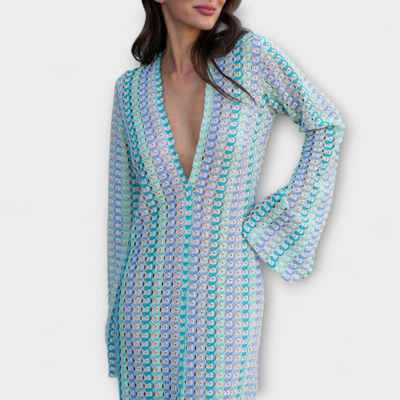 Elina – Maxi-jurk met V-hals en vakantiesfeer