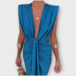 Leonora - Elegante Diepe V-Hals Jurk