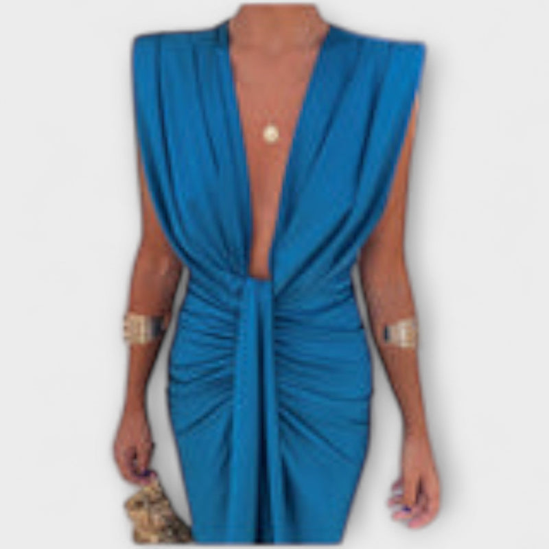 Leonora - Elegante Diepe V-Hals Jurk