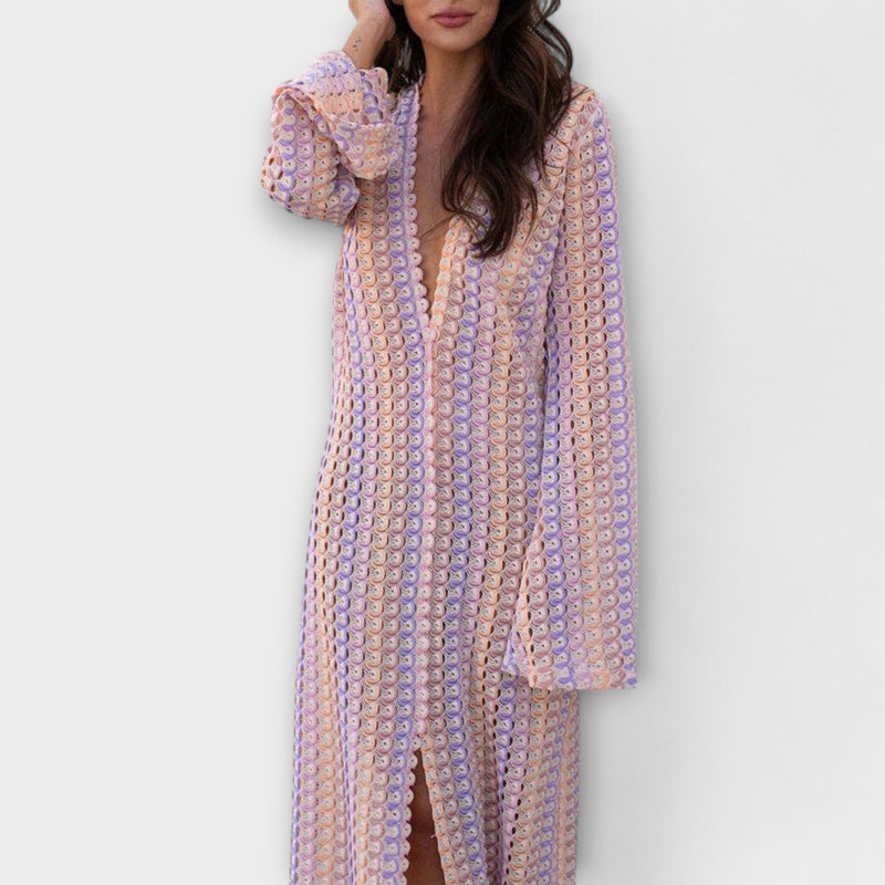 Elina – Maxi Jurk met V-Hals en Vakantie Flair