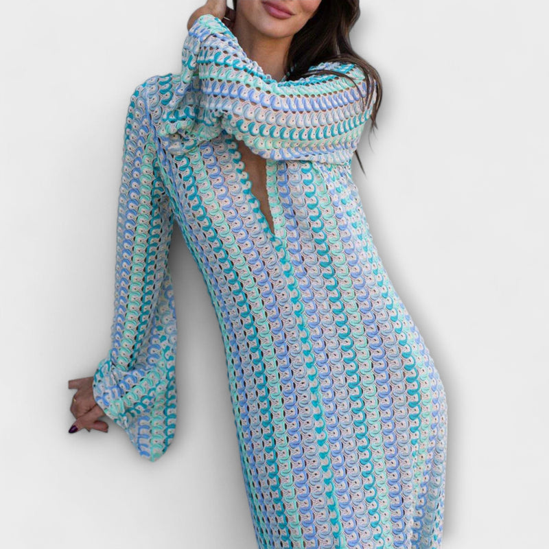 Elina – Maxi Jurk met V-Hals en Vakantie Flair