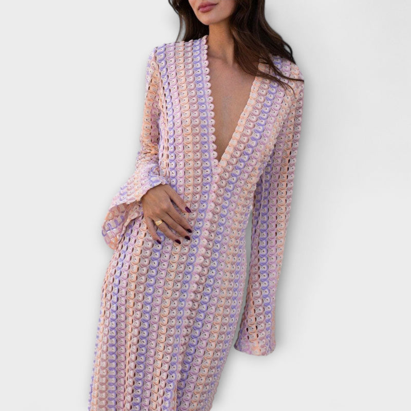 Elina – Maxi Jurk met V-Hals en Vakantie Flair