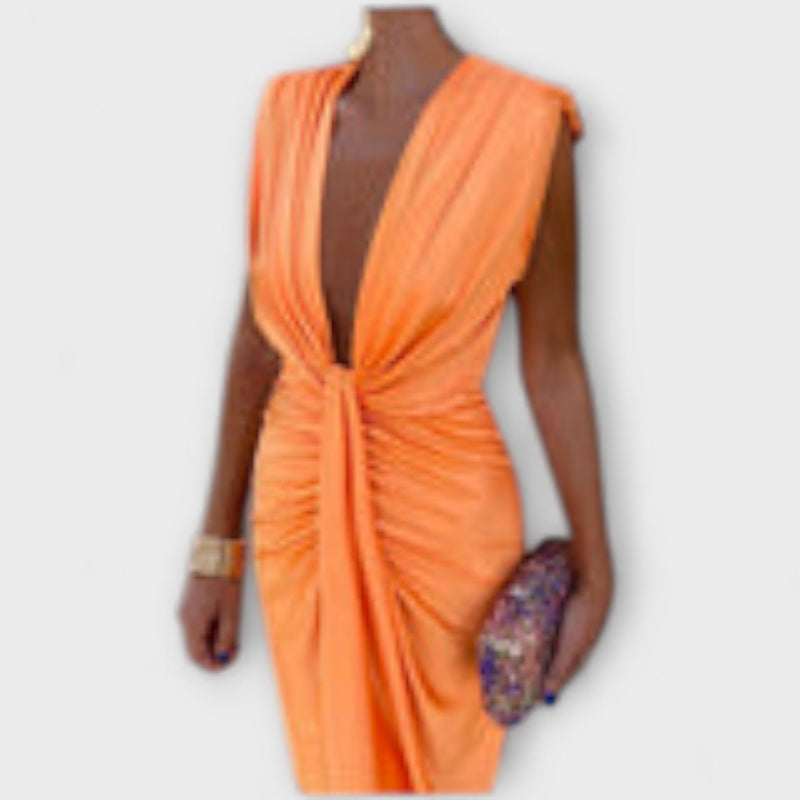 Leonora - Elegante Diepe V-Hals Jurk