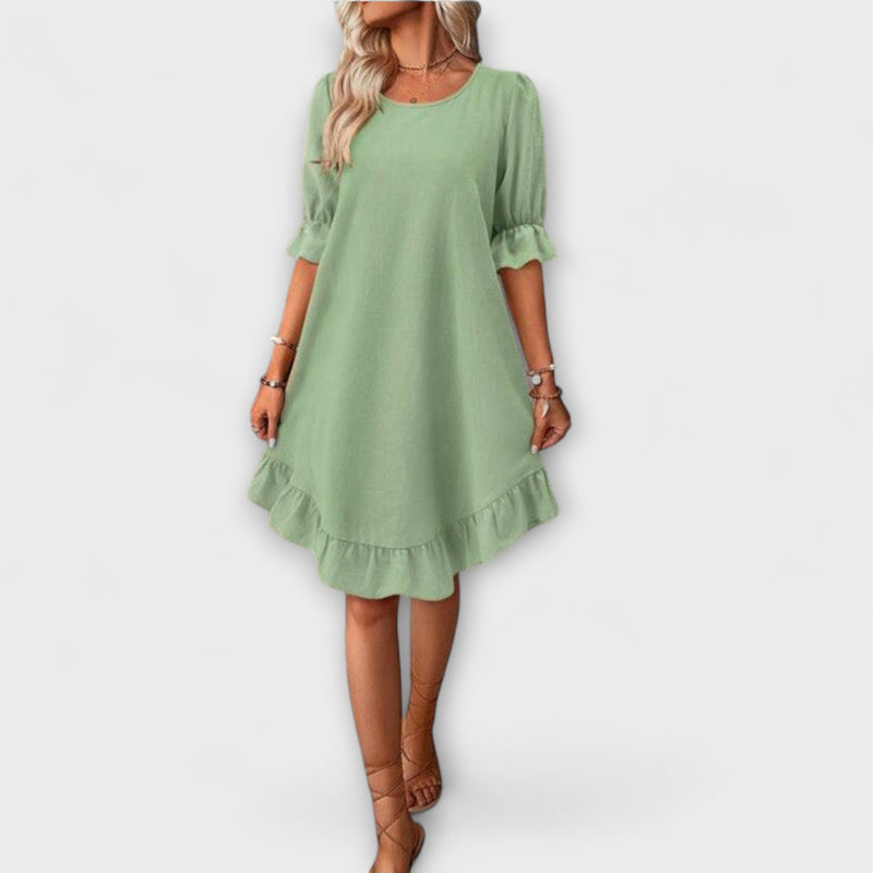 Isolde - Vintage-geïnspireerde Midi-jurk met Halve Mouwen