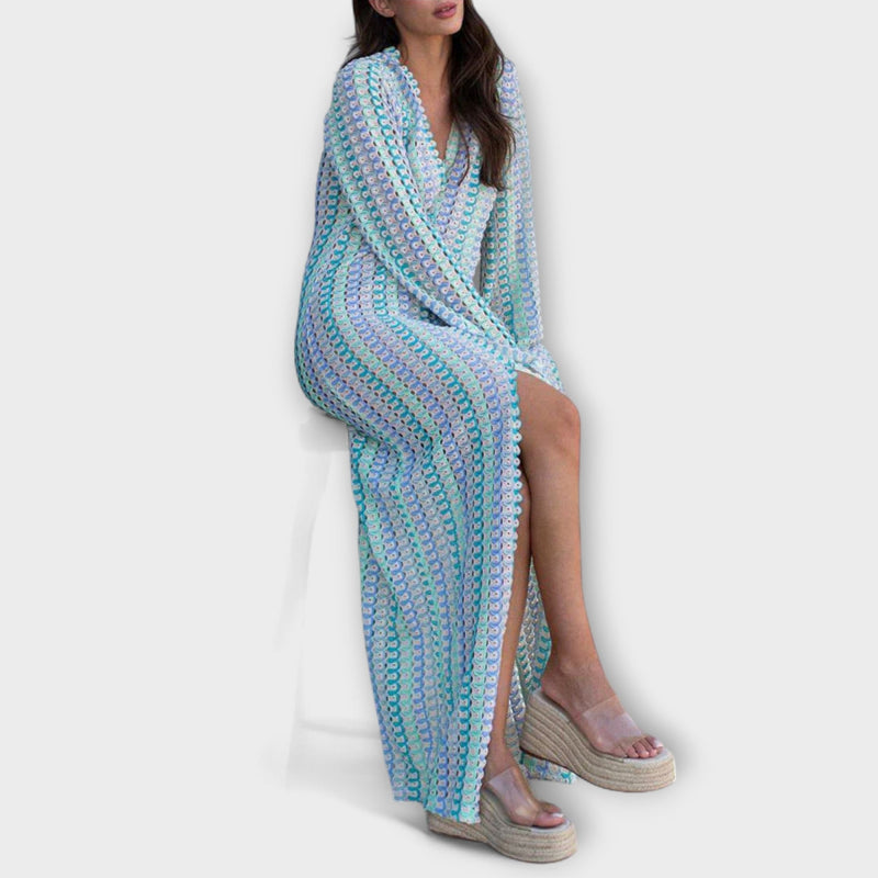 Elina – Maxi Jurk met V-Hals en Vakantie Flair