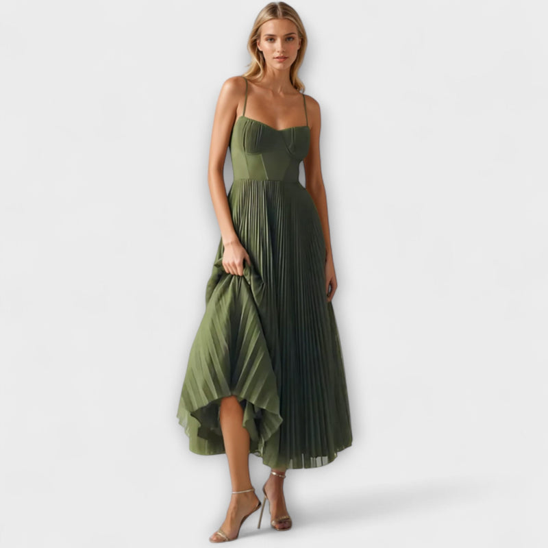 Zoe - Chic Mouwloze Avondjurk met Elegante Open Rug