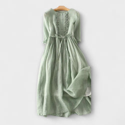 Arya - Dames Ronde Hals Vetersluiting Jurk