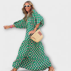Elegante Geometrische Maxi Jurk