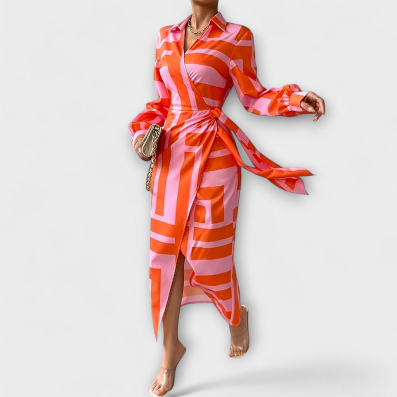 Olivia – Bloemenprint Taille-Definiërende Shirtjurk