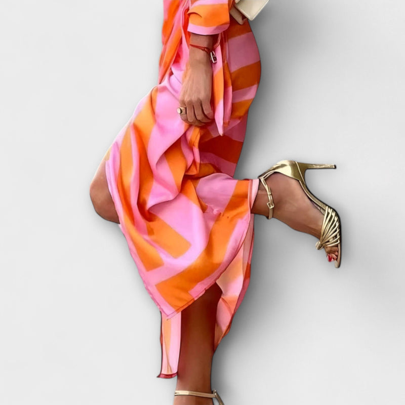 Olivia – Bloemenprint Taille-Definiërende Shirtjurk