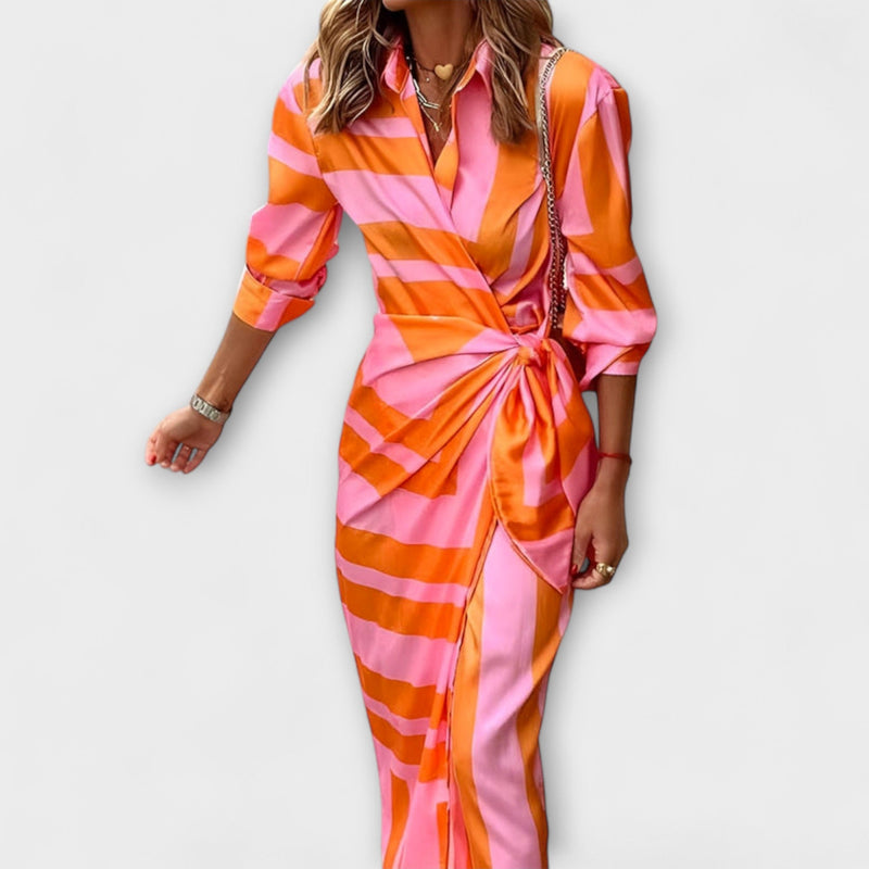 Olivia – Bloemenprint Taille-Definiërende Shirtjurk