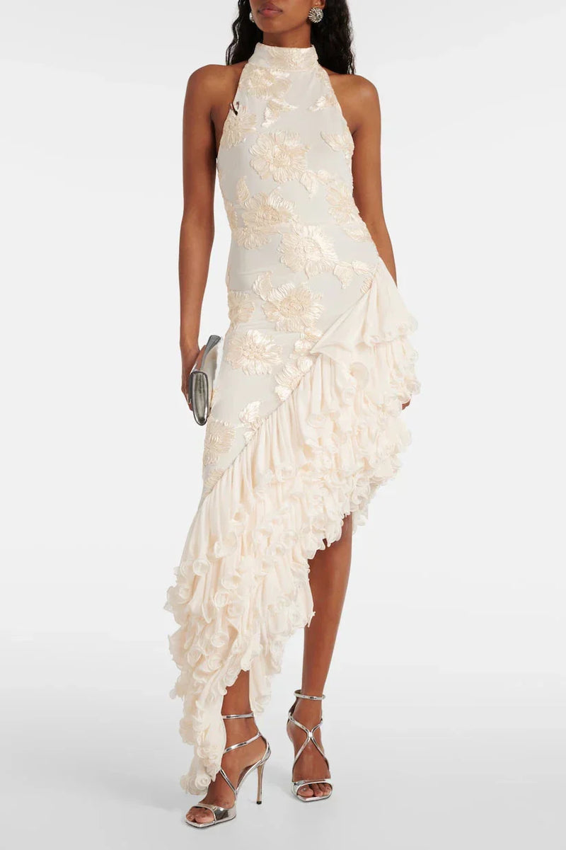 Karen - Maxi Jurk met Bloemapplicaties