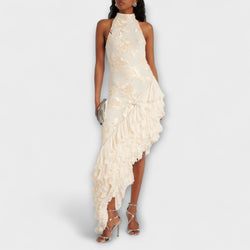 Karen - Maxi Jurk met Bloemapplicaties
