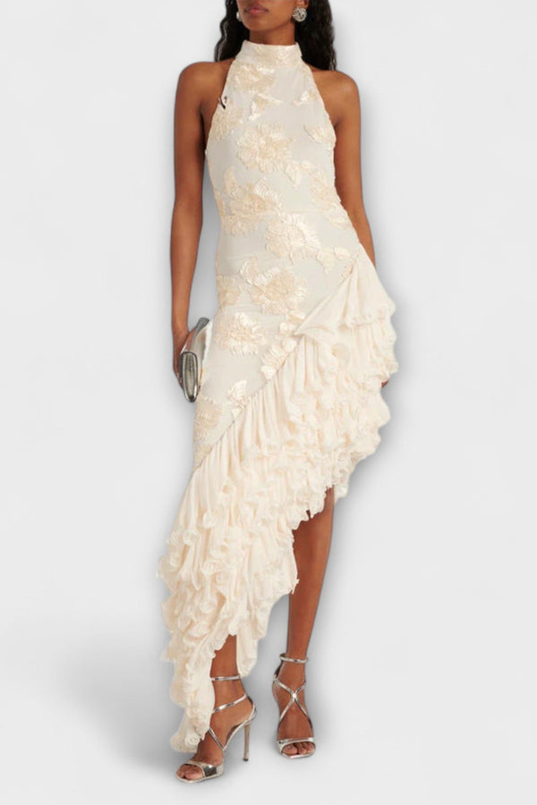 Karen - Maxi Jurk met Bloemapplicaties