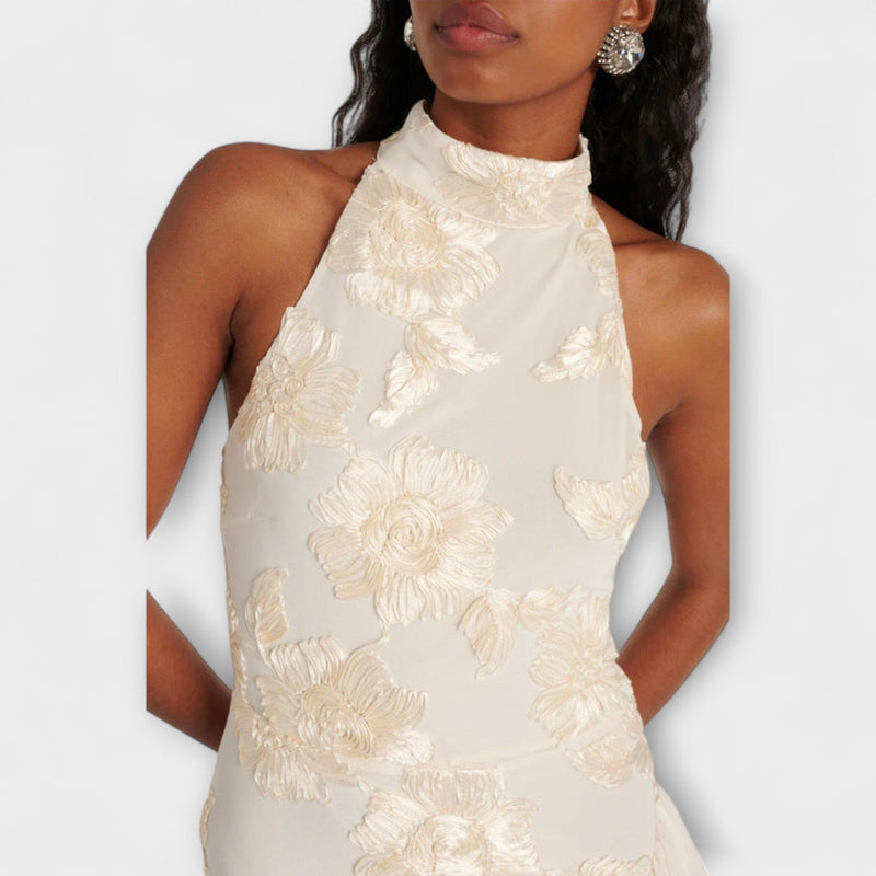Karen - Maxi Jurk met Bloemapplicaties