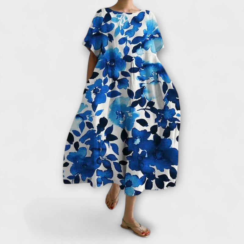 Daisy - Vintage-geïnspireerde Losse Maxi-jurk met Grote Swing Ontwerp