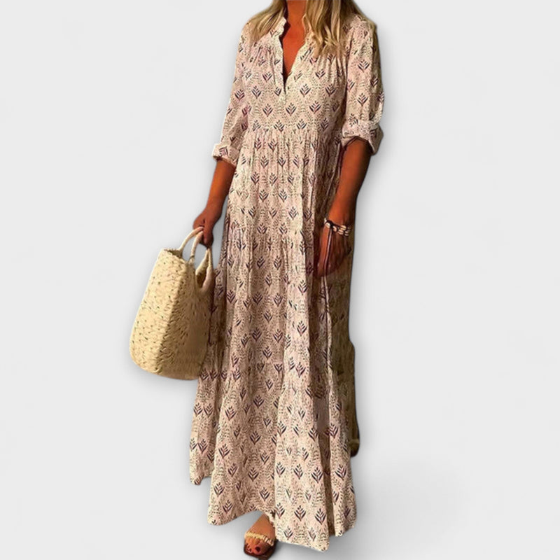 Alexa - Chic Bohemian Maxi Jurk met Vloeiende Elegantie