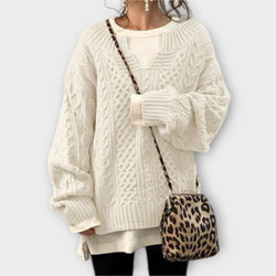 Oversized Gebreide Trui met Kabelpatroon