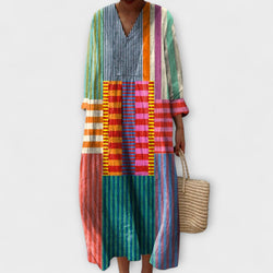 Lia - Elegante Jurk met Geometrisch Ontwerp