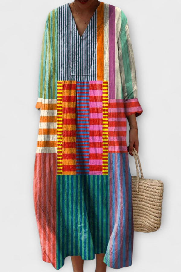 Lia - Elegante Jurk met Geometrisch Ontwerp