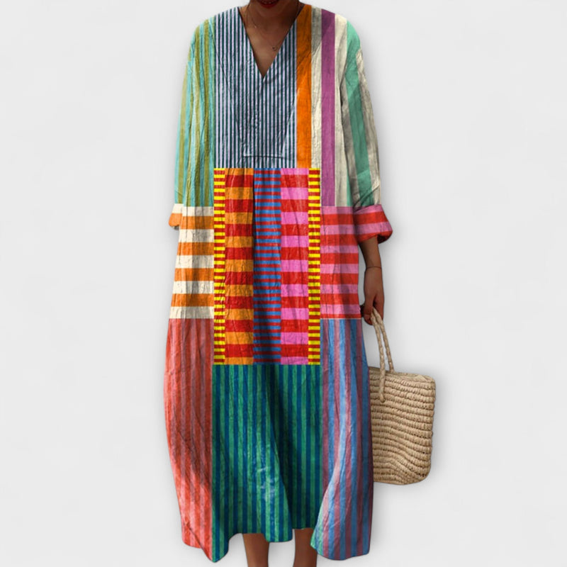 Lia - Elegante Jurk met Geometrisch Ontwerp