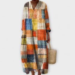 Vianna - Elegante Jurk met Geometrisch Ontwerp