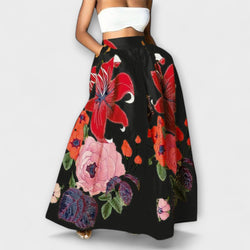 Ysolda - Stijlvolle Hoge Taille Bloemenprint Rok