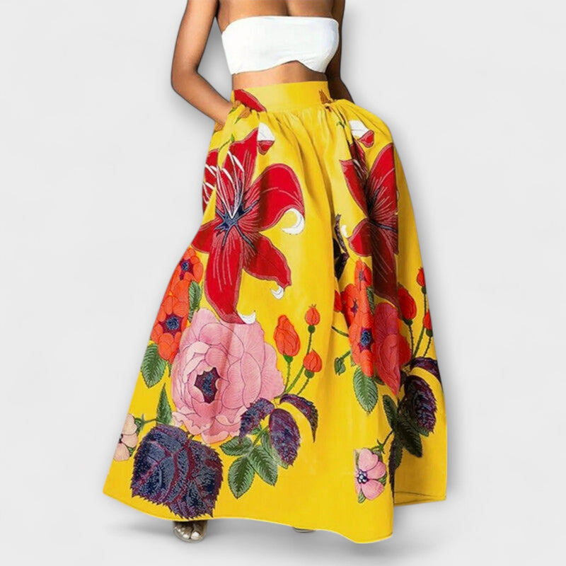 Ysolda - Stijlvolle Hoge Taille Bloemenprint Rok