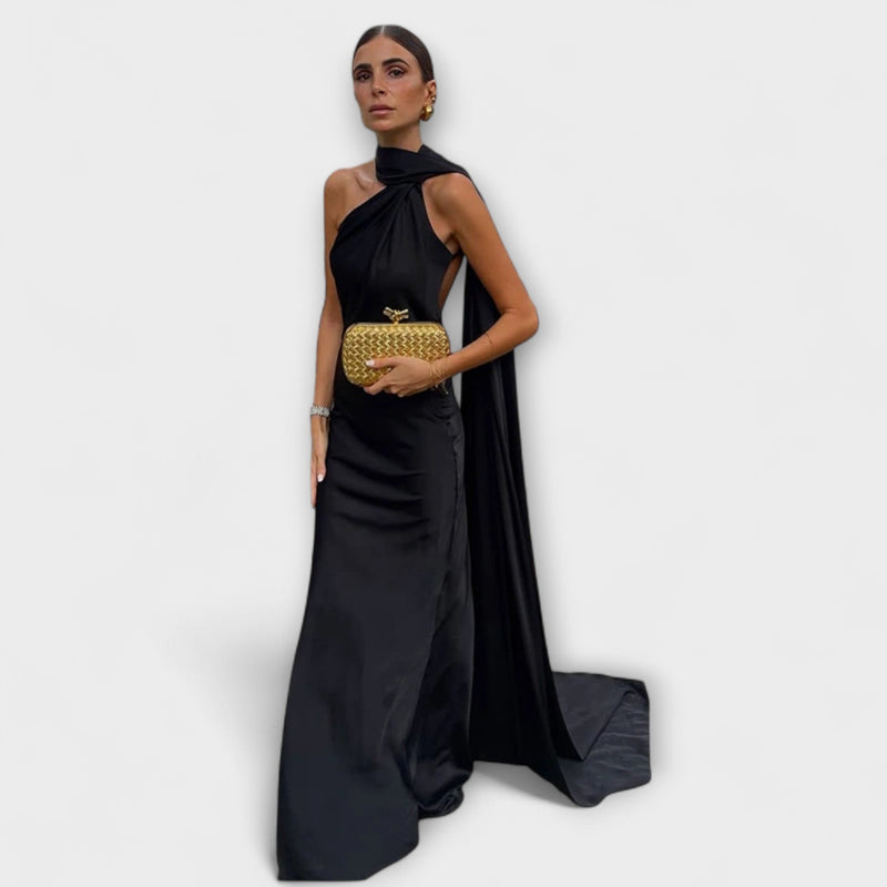 Chic Off-Shoulder Halter Maxi Jurk