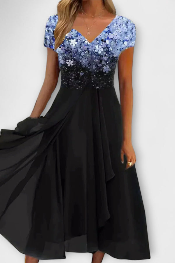 Lara - Vrouwen Chiffon Feestjurk