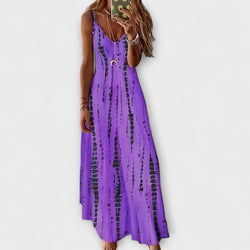 Seren - Vrouwen Tie-Dye V-Hals Maxi Jurk