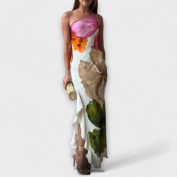 Saffier - Elegante Patchwork Maxi Jurk