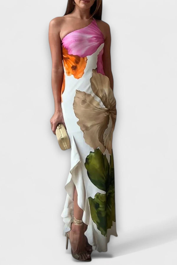 Saffier - Elegante Patchwork Maxi Jurk