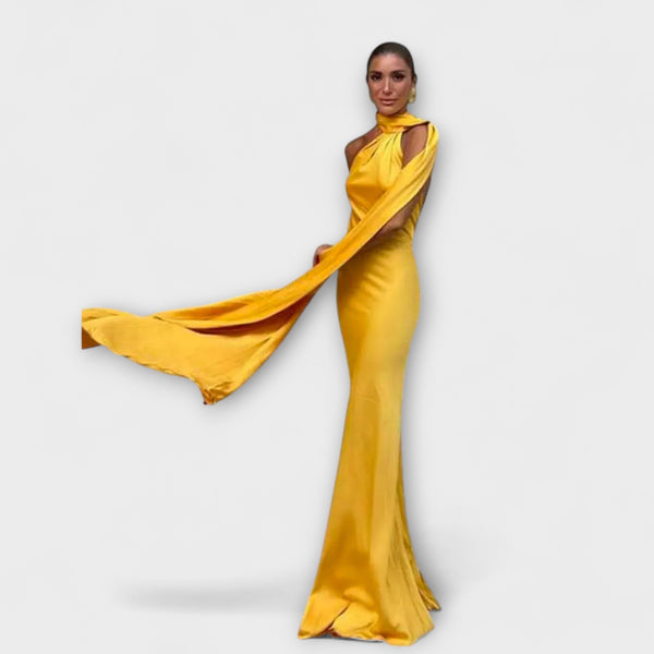 Chic Off-Shoulder Halter Maxi Jurk