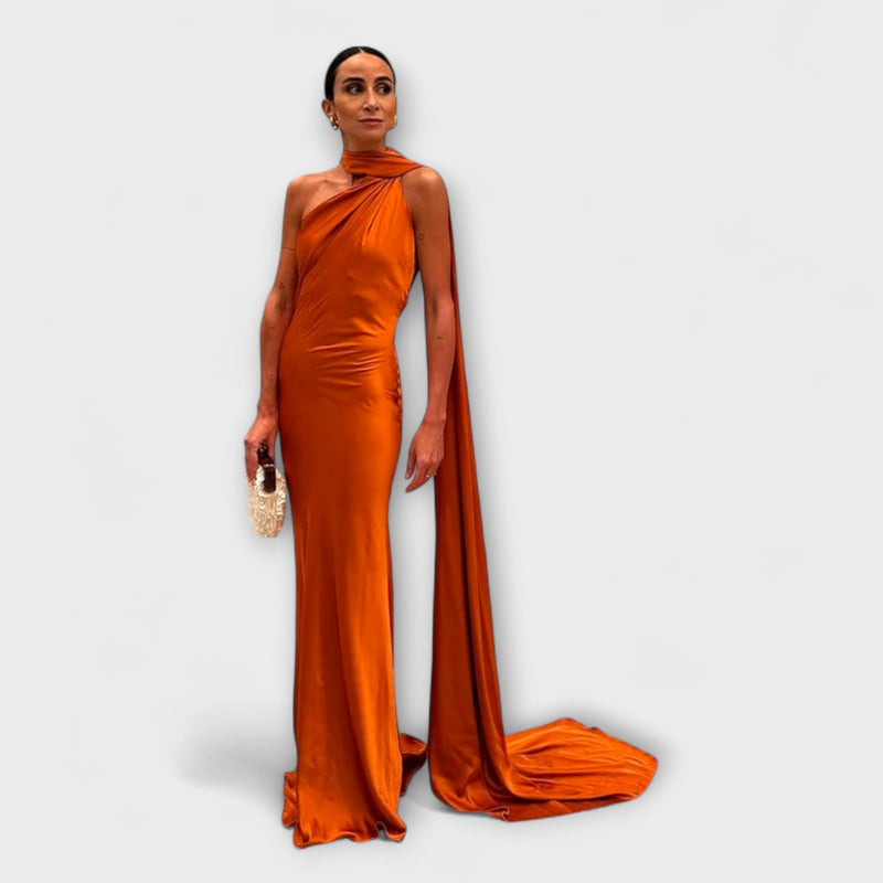 Chic Off-Shoulder Halter Maxi Jurk