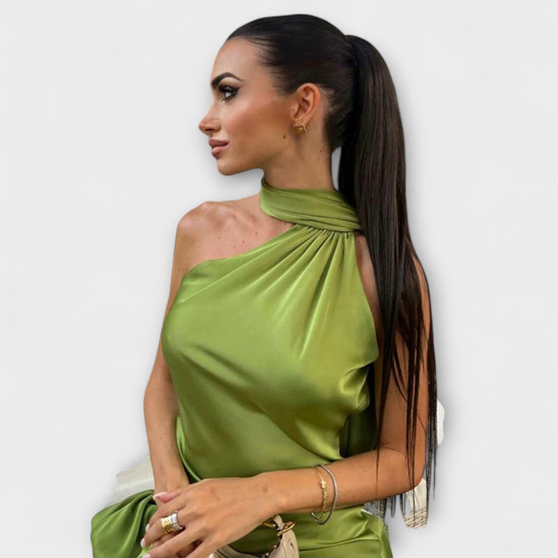 Chic Off-Shoulder Halter Maxi Jurk