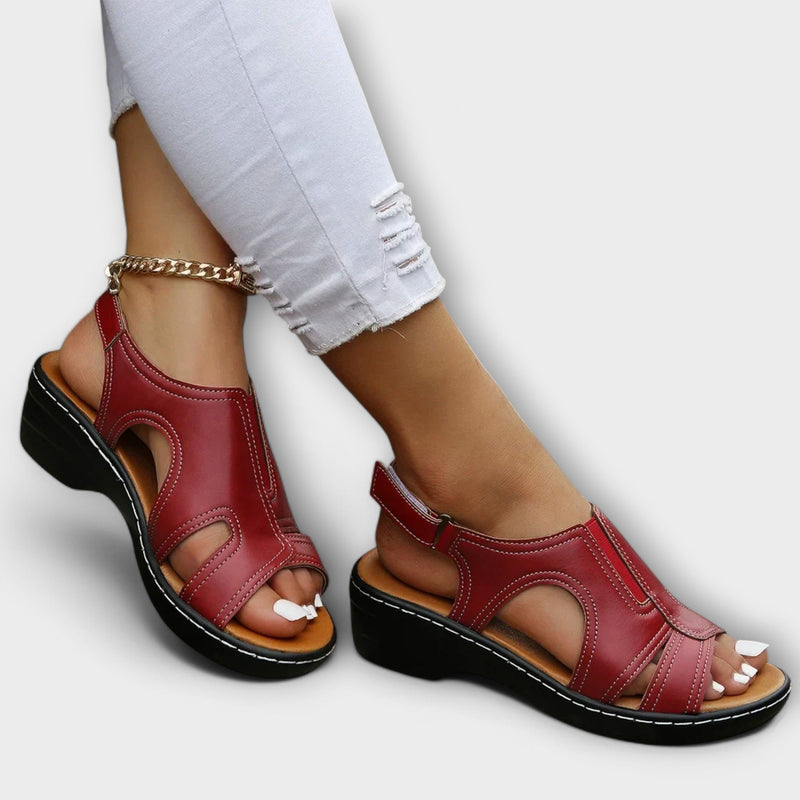 Christina - Orthopedische Leren Sandalen met Comfort Heel