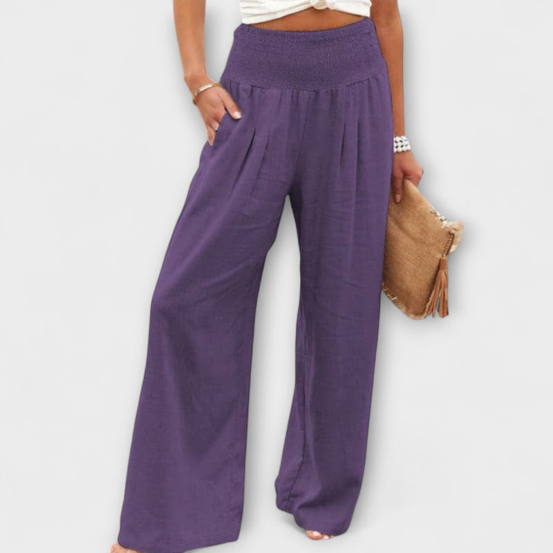 Thearya - Casual Wijd Linnen Broek