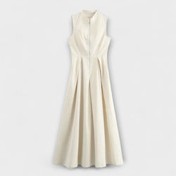 Mouwloze Plissé Bodycon Midi Jurk