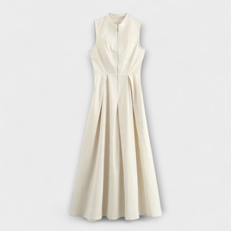 Mouwloze Plissé Bodycon Midi Jurk