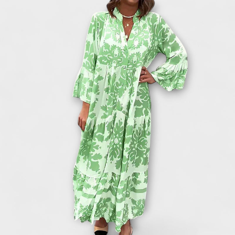 Avielle - Stijlvolle Boho Maxi Jurk met Trendy Prints