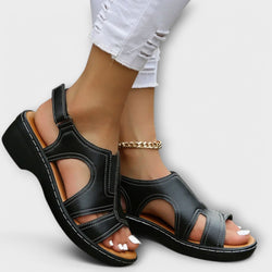 Christina - Orthopedische Leren Sandalen met Comfort Heel