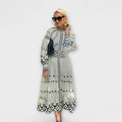 Mirabel - Chique A-Lijn Jurk met Elegante Retro Print
