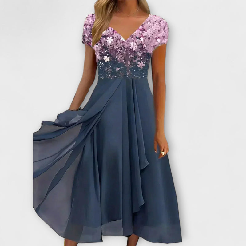 Lara - Vrouwen Chiffon Feestjurk